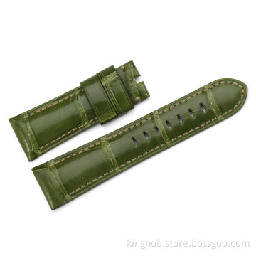 Green Genuine Real Aligator Leather Watch Strap 24mm/22mm